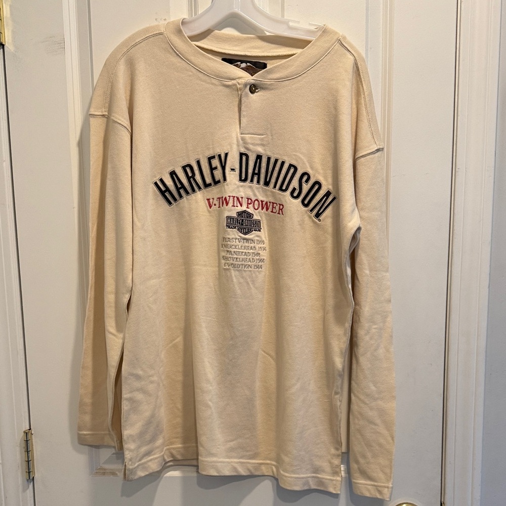 Harley-Davidson Beige Long Sleeve Shirt